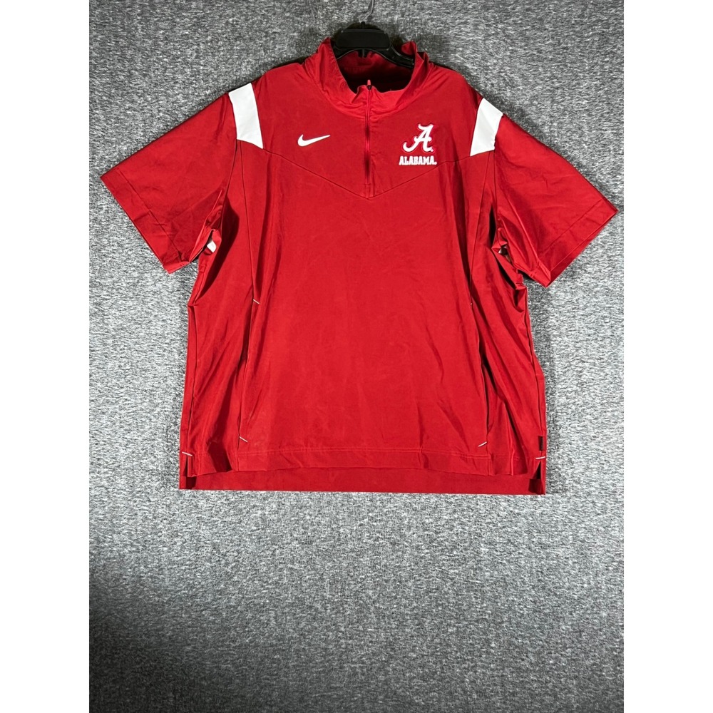 Nike Alabama Crimson Tide Mens 3XL Red Short Sleeve Quarter Zip Pullover